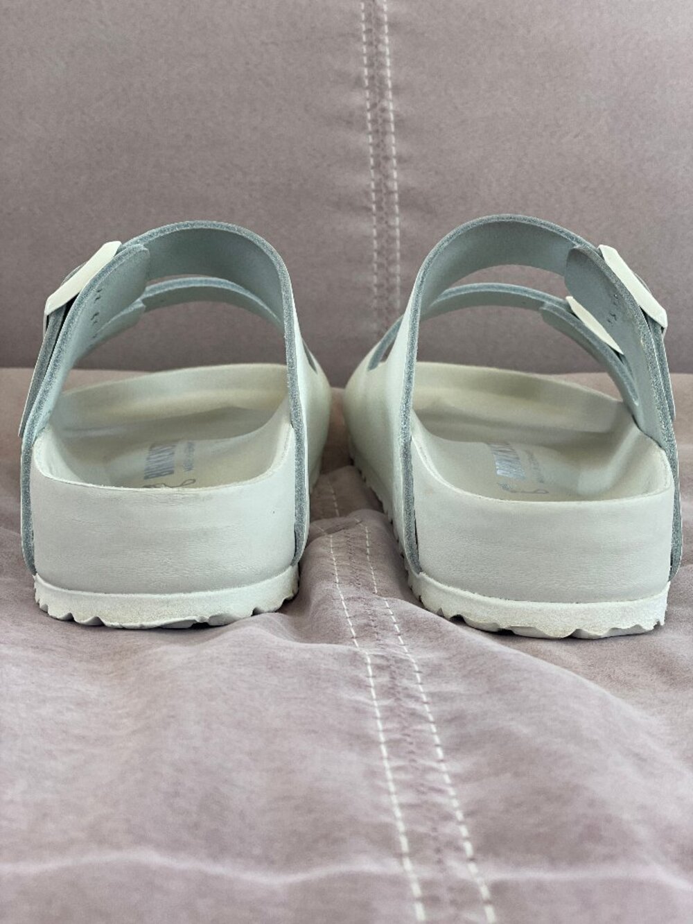 Birkenstock Arizona BS Regular Women 8 Men 6 White Leather Sandal 1026803 Unisex - Picture 12 of 13
